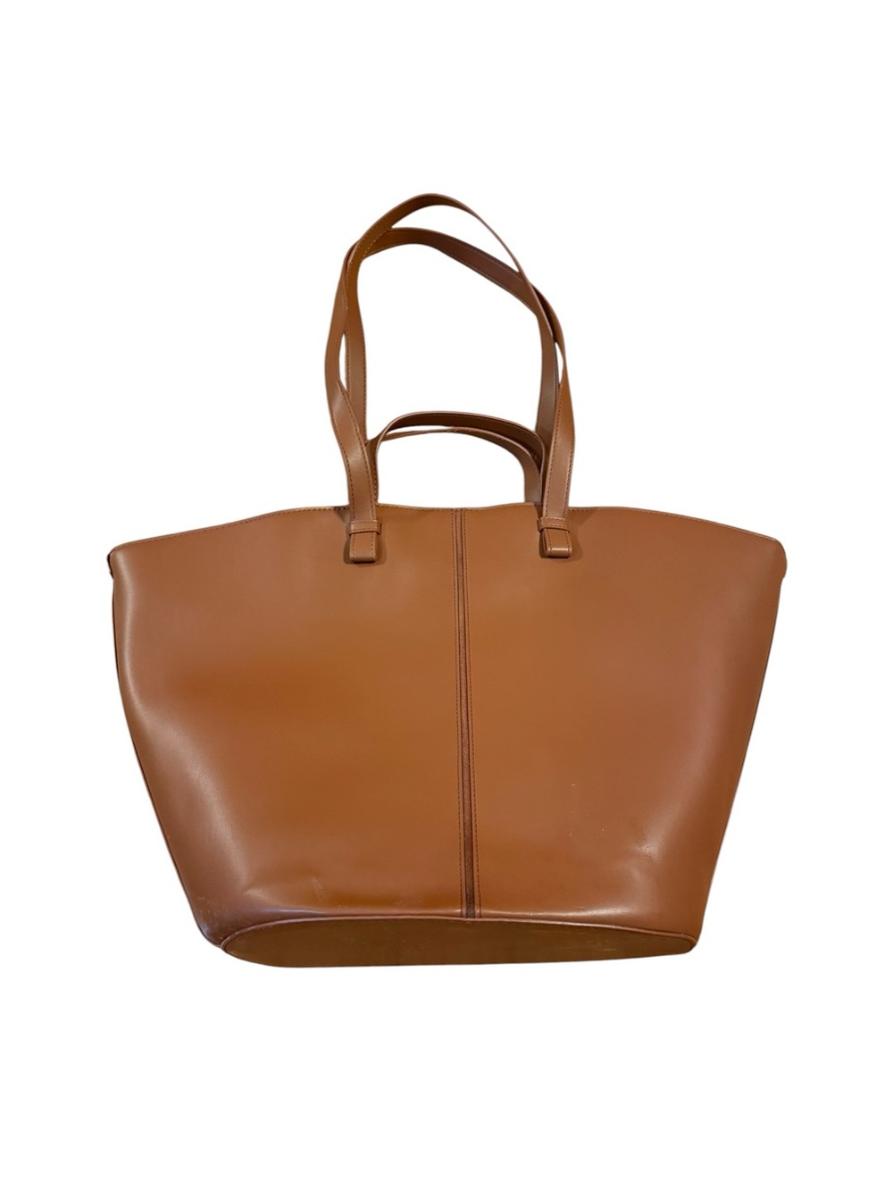 Classic Brown Leather Tote with Double Carry Straps